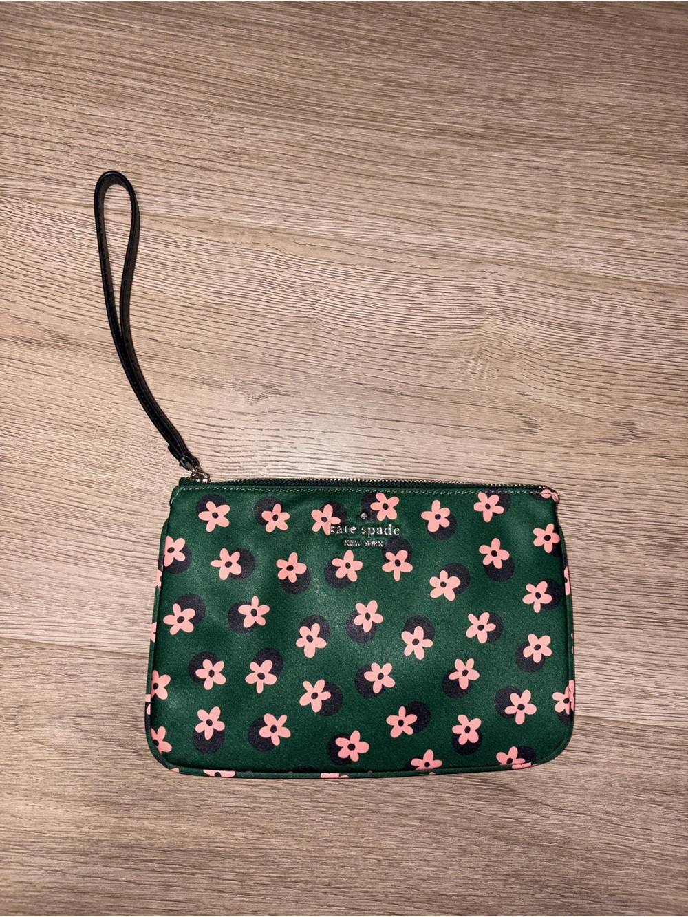 Kate Spade Green Floral Wallet Wristlet